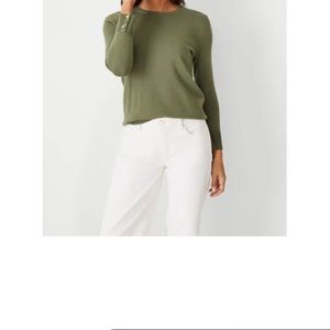 Ann Taylor Seasonless Button Cuff Sweater